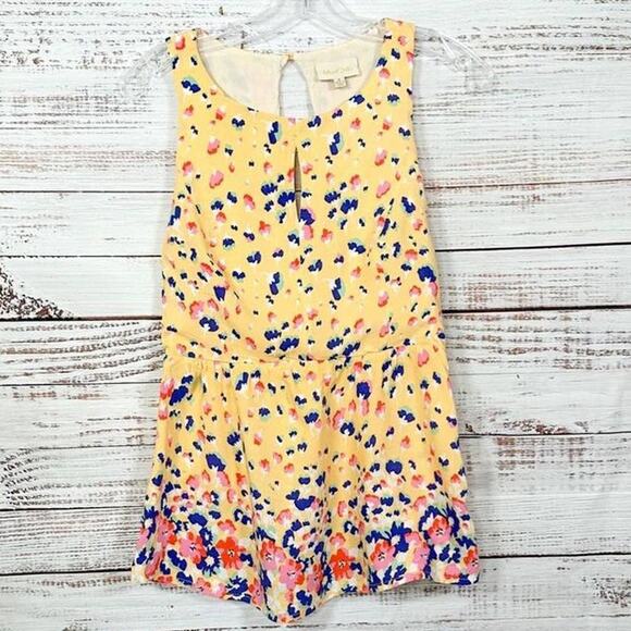 ModCloth Women's Keyhole Floral Sleeveless Tank Top Blouse Multi-Color Small - Picture 2 of 11
